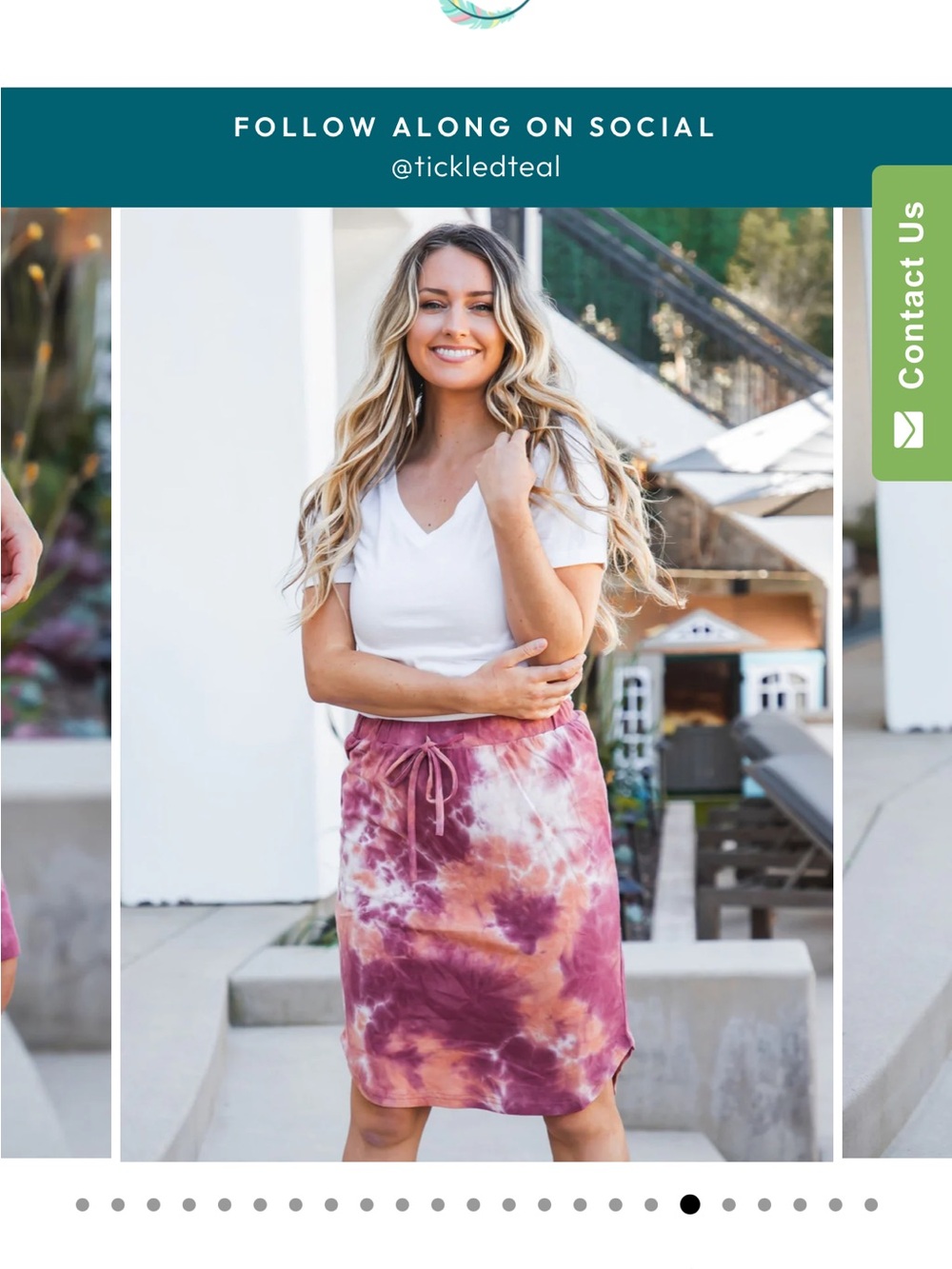 Tickled Teal: Tie-Dye Midi Skirt in Rust and Maroon -